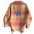Autre Marque Monoki by Diane Goldstein Karierte Kimono-Jacke Pink Beige Orange Gelb
