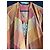 Autre Marque Monoki by Diane Goldstein Karierte Kimono-Jacke Pink Beige Orange Gelb - Ansicht 4