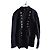 Dolce & Gabbana D&G Blue Double-Breasted Gold Button Blazer Black