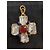 Pendente a Croce Chanel in Metallo Dorato e Strass Rosso D'oro - vista 2