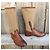 Frye Stiefel aus braunem Leder und Segeltuch Beige - Ansicht 2