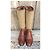 Frye Stiefel aus braunem Leder und Segeltuch Beige - Ansicht 4