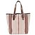 Borsa Tote Bottega Veneta in pelle e tela a righe Rosa