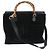 Gucci Bamboo Schultertasche/Shopper aus Leder Schwarz