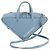 Sac à épaule 2-en-1 en cuir Balenciaga Triangle Duffle Bleu clair