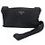 Prada Tessuto Nylon Triangle Logo Leather Shoulder Bag Black