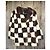 Autre Marque Cappotto vintage in pelliccia di coniglio a scacchi Marrone Bianco - vista 3