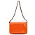 Borsa a tracolla Chanel in pelle verniciata arancione con cuciture Coco Mark