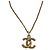 CHANEL Vintage Coco Mark Motiv Halskette Golden - Ansicht 5