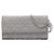 Portafoglio con catena Lady Dior in pelle d'agnello Cannage grigio Dior Marrone