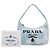 Bolso de hombro Prada Re Edition 2000 Mini de drill bordado azul Azul claro - vista 7
