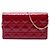 Clutch convertibile con catena Lady Dior in vernice rossa Cannage di Dior Rosso