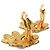 Boucles d'oreilles clips Chanel Gold CC plaquées or motif fleur Doré - vue 8