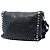 Prada Black Glace Calf Studded Etiquette Flap Preto - vista 2