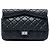 Clutch Roll Reissue 2.55 em pele de cordeiro acolchoada preta Chanel Preto