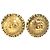 Brincos de pressão redondos Chanel Gold CC com logótipo banhado a ouro Dourado