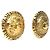 Brincos de pressão redondos Chanel Gold CC com logótipo banhado a ouro Dourado - vista 2
