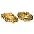Brincos de pressão redondos Chanel Gold CC com logótipo banhado a ouro Dourado - vista 3