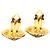 Brincos de pressão redondos Chanel Gold CC com logótipo banhado a ouro Dourado - vista 5