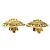 Brincos de pressão redondos Chanel Gold CC com logótipo banhado a ouro Dourado - vista 6
