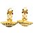 Brincos de pressão redondos Chanel Gold CC com logótipo banhado a ouro Dourado - vista 7