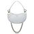 Bolsa Hobo Chanel em malha branca CC e pele de cordeiro brilhante acolchoada com corrente Branco