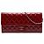 Chanel Red CC Quilted Patent Brilliant East West Wallet On Chain Rosso Bordò