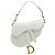 Borsa Saddle Dior Mini in tela ricamata Oblique bianca Bianco