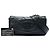 Chanel Black Quilted Aged Calfskin Oval Logo Flap Schwarz - Ansicht 6