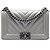 Le Boy Chanel Silver Old Medium Chevron Caviar Boy Flap Prata