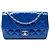 Chanel Blue Medium Quilted Patent Coco Shine Flap Azul
