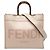 Fendi Sunshine Shopper Tote aus Leder in Beige, Medium