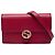 Cartera con cadena Gucci en piel de becerro Dollar roja con G entrelazadas