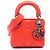 Dior Orange Micro Lambskin Cannage Lady Dior