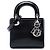 Dior Black Mini Metallic Patent Microcannage Lady Dior Schwarz
