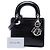Dior Black Mini Metallic Patent Microcannage Lady Dior Schwarz - Ansicht 7