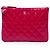 Chanel Clutch O Case Valentine Hearts de charol acolchado Rosa Small