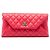 Clutch Chanel Pink Quilted Lambskin Fold Up Again Rosa
