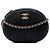 Bolso Camera Oval Plisado de Piel de Cordero Chevron Negro Chanel