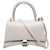 Balenciaga Hourglass Top Handle Tasche aus glänzendem Kalbsleder weiß Small