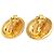 Chanel Gold CC vergoldete gesteppte runde Clip-On-Ohrringe Golden - Ansicht 3