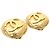 Chanel Gold CC vergoldete gesteppte runde Clip-On-Ohrringe Golden - Ansicht 5