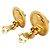 Chanel Gold CC vergoldete gesteppte runde Clip-On-Ohrringe Golden - Ansicht 7