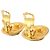 Chanel Gold CC vergoldete gesteppte runde Clip-On-Ohrringe Golden - Ansicht 8