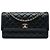 Chanel Black Medium Quilted Lambskin 3 Compartment Flap Schwarz