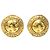 Chanel Gold vergoldete Camellia runde Clip-On Ohrringe Golden