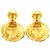 Chanel Gold vergoldete Camellia runde Clip-On Ohrringe Golden - Ansicht 7