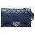 Chanel Blue Large Quilted Goatskin Double Carry Waist Chain Flap Blu scuro