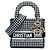 Dior White Mini Embroidered Canvas Houndstooth Lady D Lite Weiß