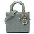 Dior Gray Small Patent Cannage Lady Dior Marrom